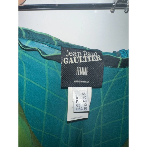 Jean Paul Gaultier femme RARE silk optical illusion stiletto pants US 10 - Picture 4 of 7